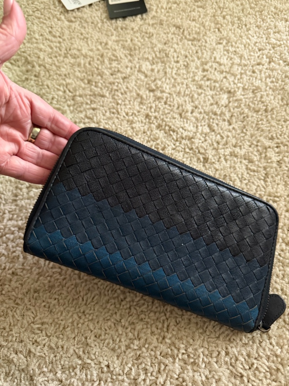 Bottega Veneta Limited Teal/Blue/Black Zip Around Long Wallet